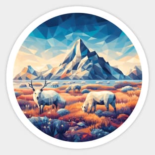 Boreal Tundra and Low Poly Mountain Sticker